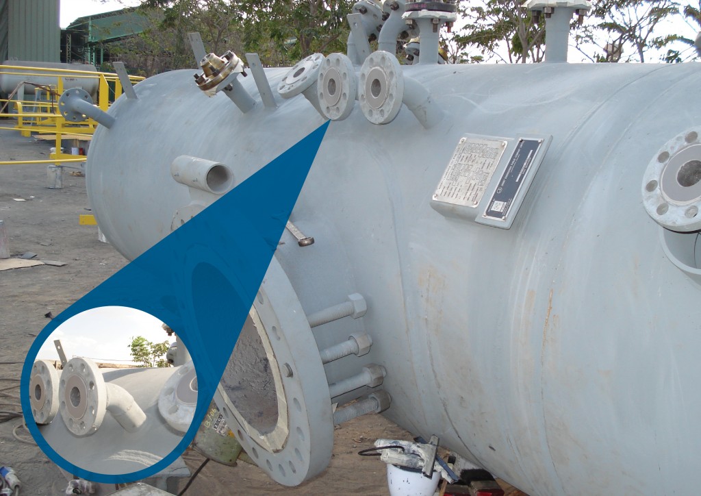 Process vessel shapes can prove difficult to coat and inspect