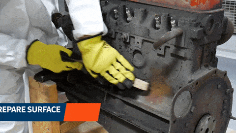 Cracked engine block repair: prepare surface