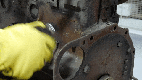 Cracked engine block repair: tap holes