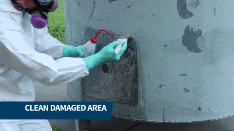 Belzona Live Leak Repair: clean the surface