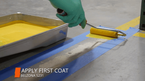 Step 6: Apply 1st Coat for safety markings application