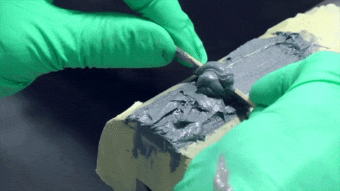 Remove excess product from the keyway
