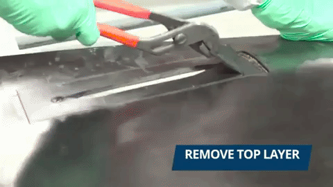 Remove the top layer - conveyor belt repair