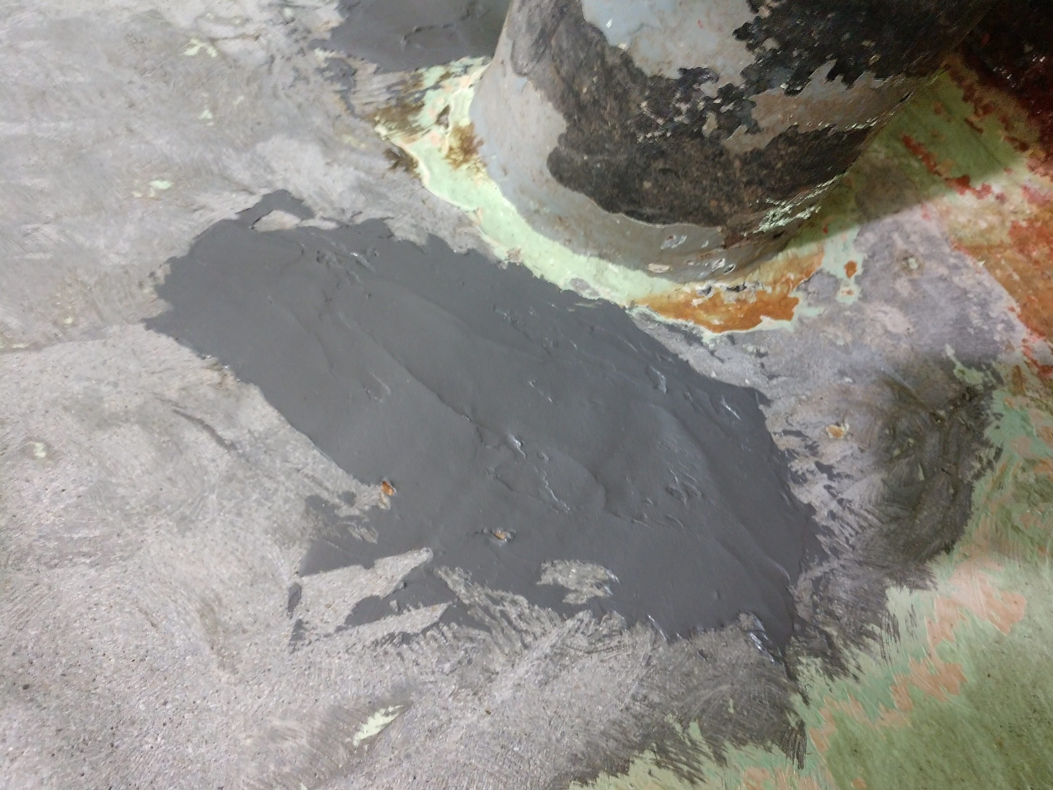 Leak sealed on a wastewater holding tank - airport facilities maintenance