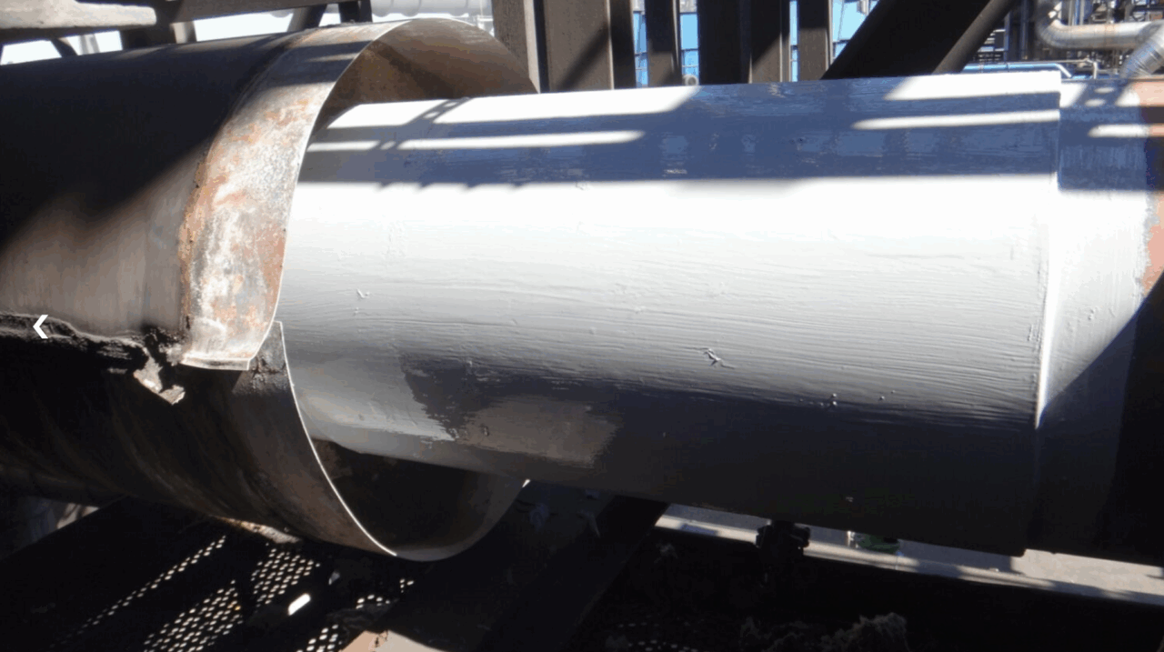 After a pipeline was repaired with Belzona