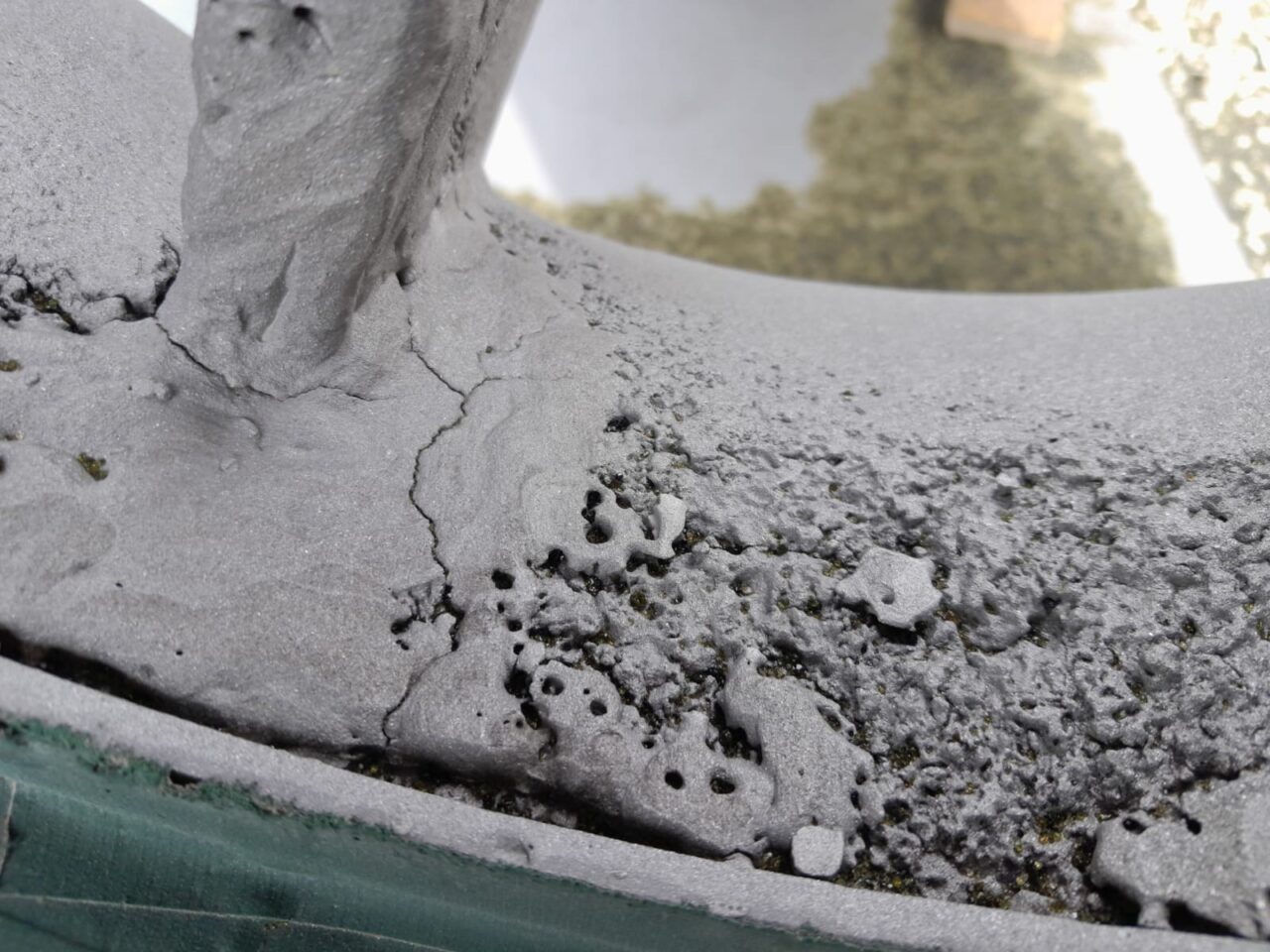 Pump casing suffered internal pitting damage due to salt and water medium in mining operations