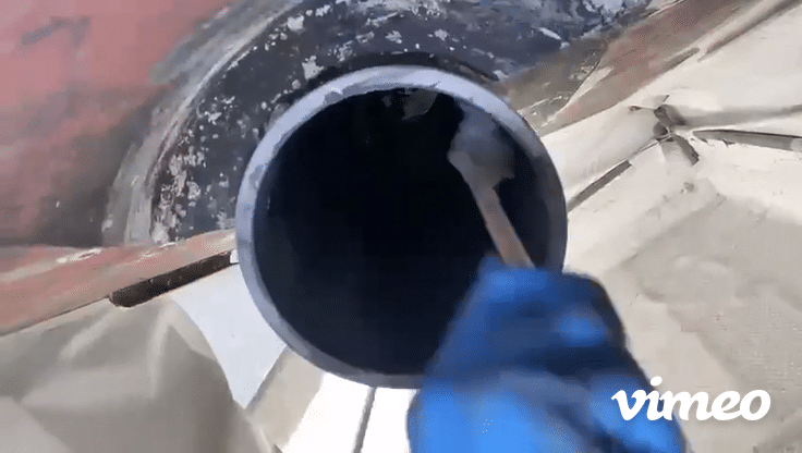 Epoxy coating applied to stern tube