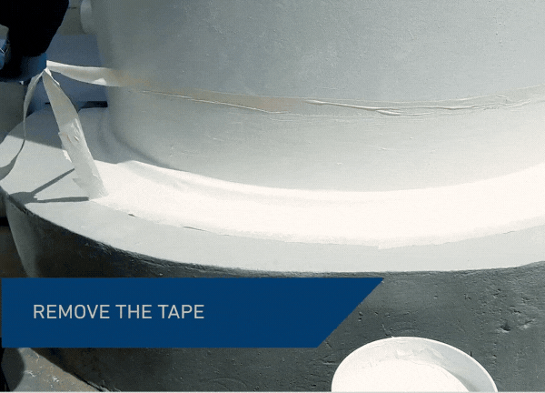 Remove the tape and allow Belzona 3111 (Flexible Membrane) to dry