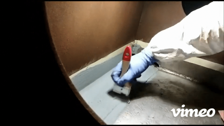 Repair composite, Belzona 1111 (Super Metal), applied to marine tank