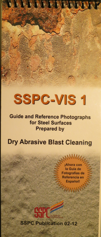 Spiral-bound catalogue, SSPC-VIS 1 – Guide and Reference Photographs for Steel Surfaces Prepared by Dry Abrasive Blast Cleaning