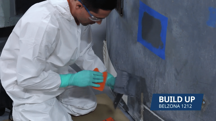 Creation of a peak using Belzona metal adhesive on the plate