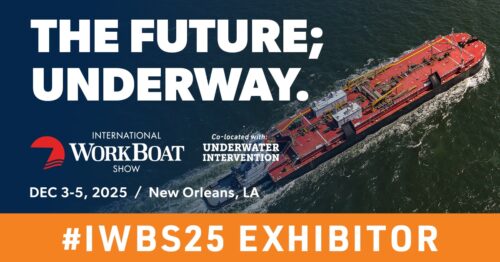 Banner displaying the location and date of the International Workboat Show. 