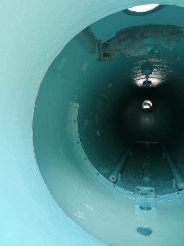 High temperature epoxy applied to test seperator