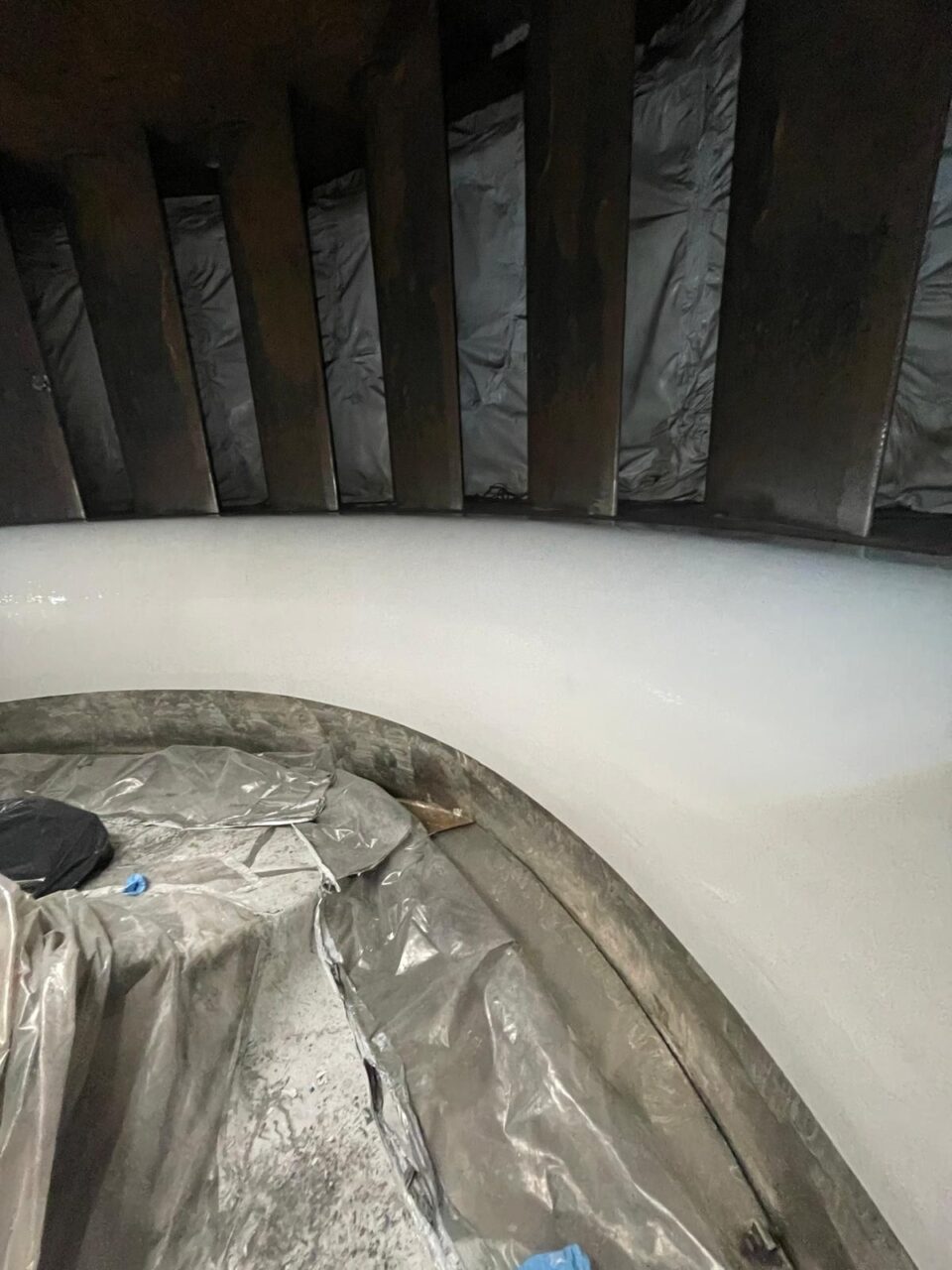 Application of repair composite and protective coating completed