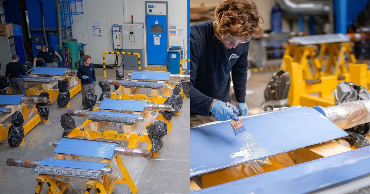 Wicket gates rebuilt and coated with polymeric technology