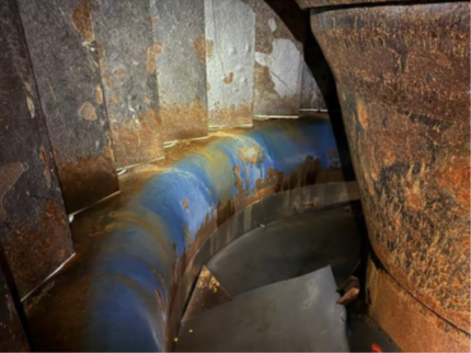 Spillway in need of erosion and corrosion protection