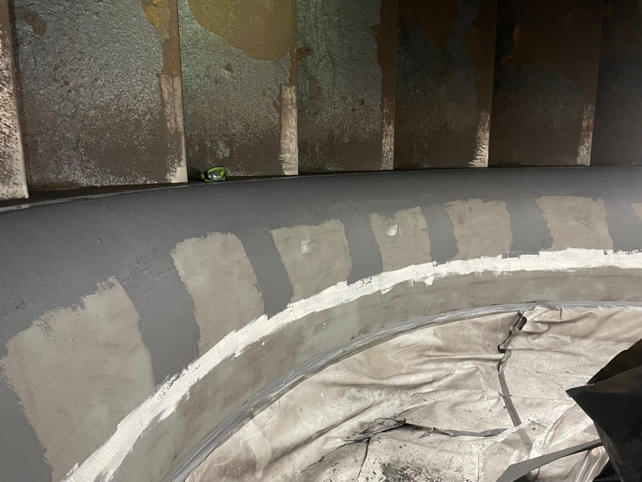 Spillway resurfaced with epoxy composite
