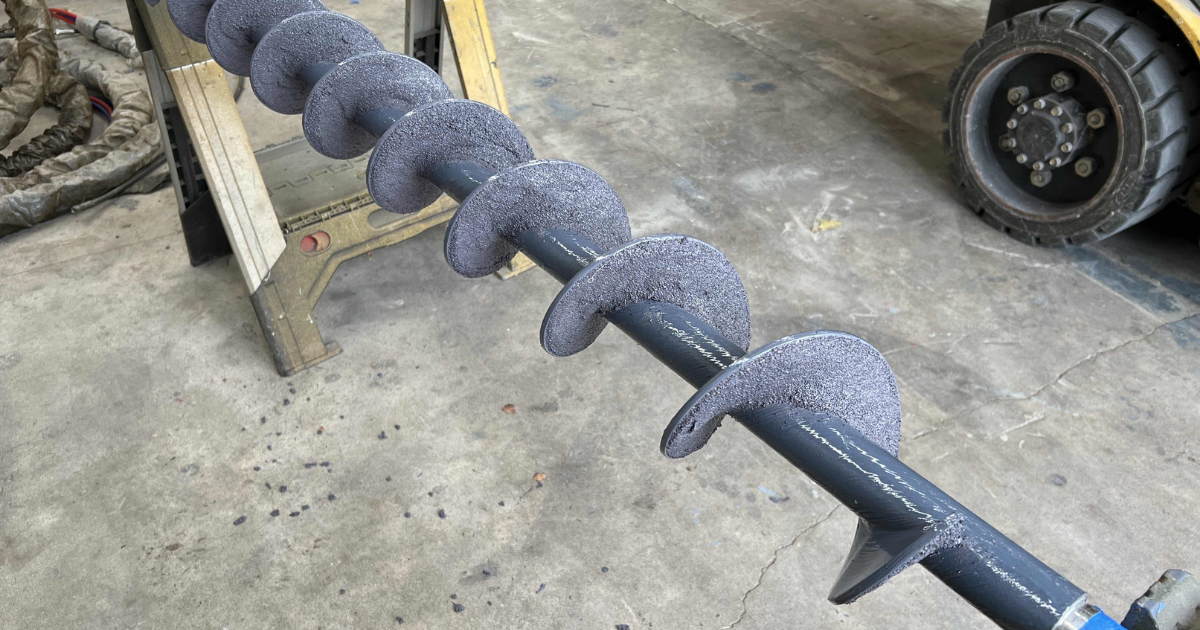 Screw conveyor industrial coating application